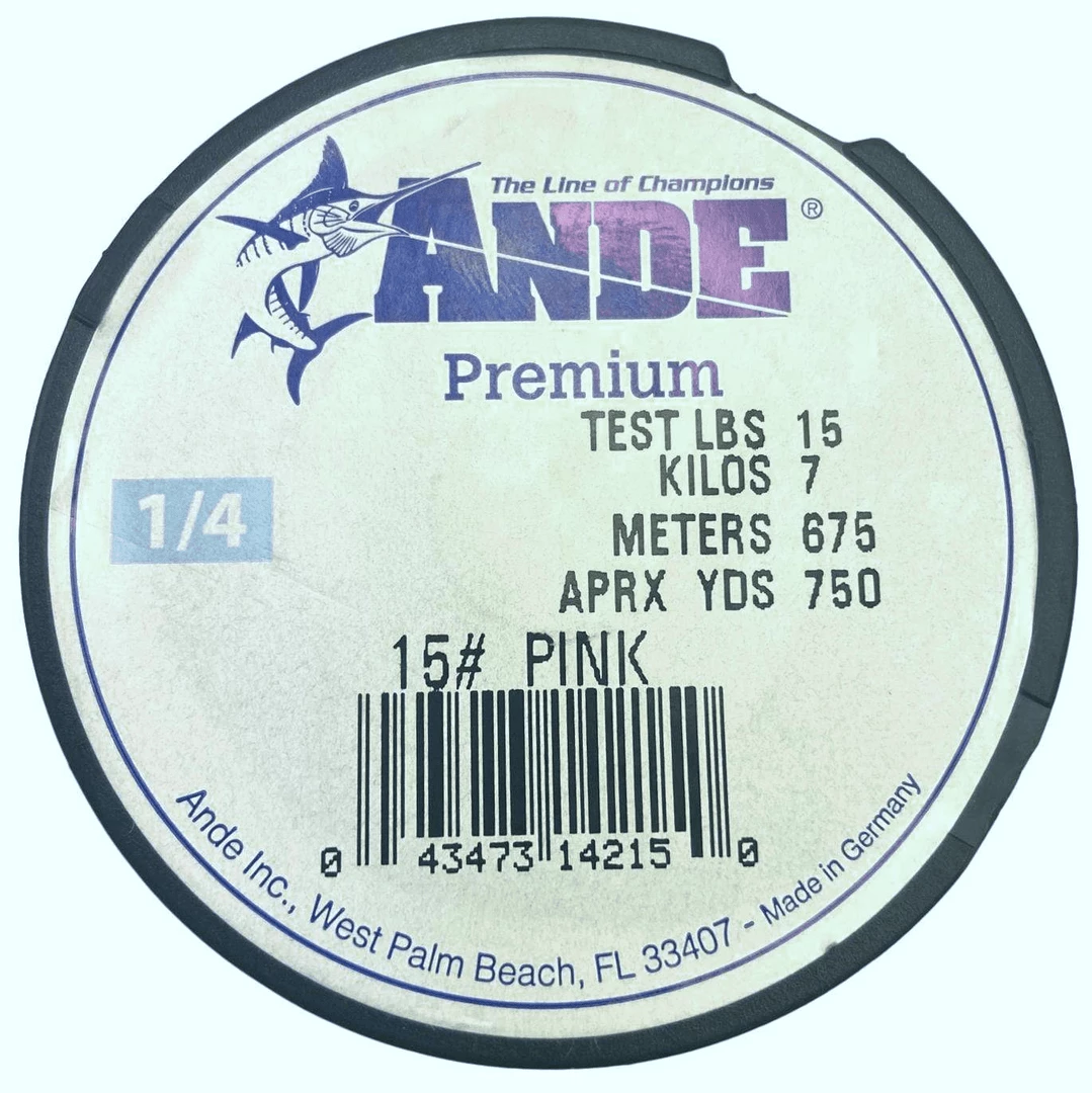 Ande Premium Monofilament Line - 1/4lb Spool Pink Line And Leader 3 Ande Premium Monofilament Line - 1/4lb Spool Pink Line And Leader