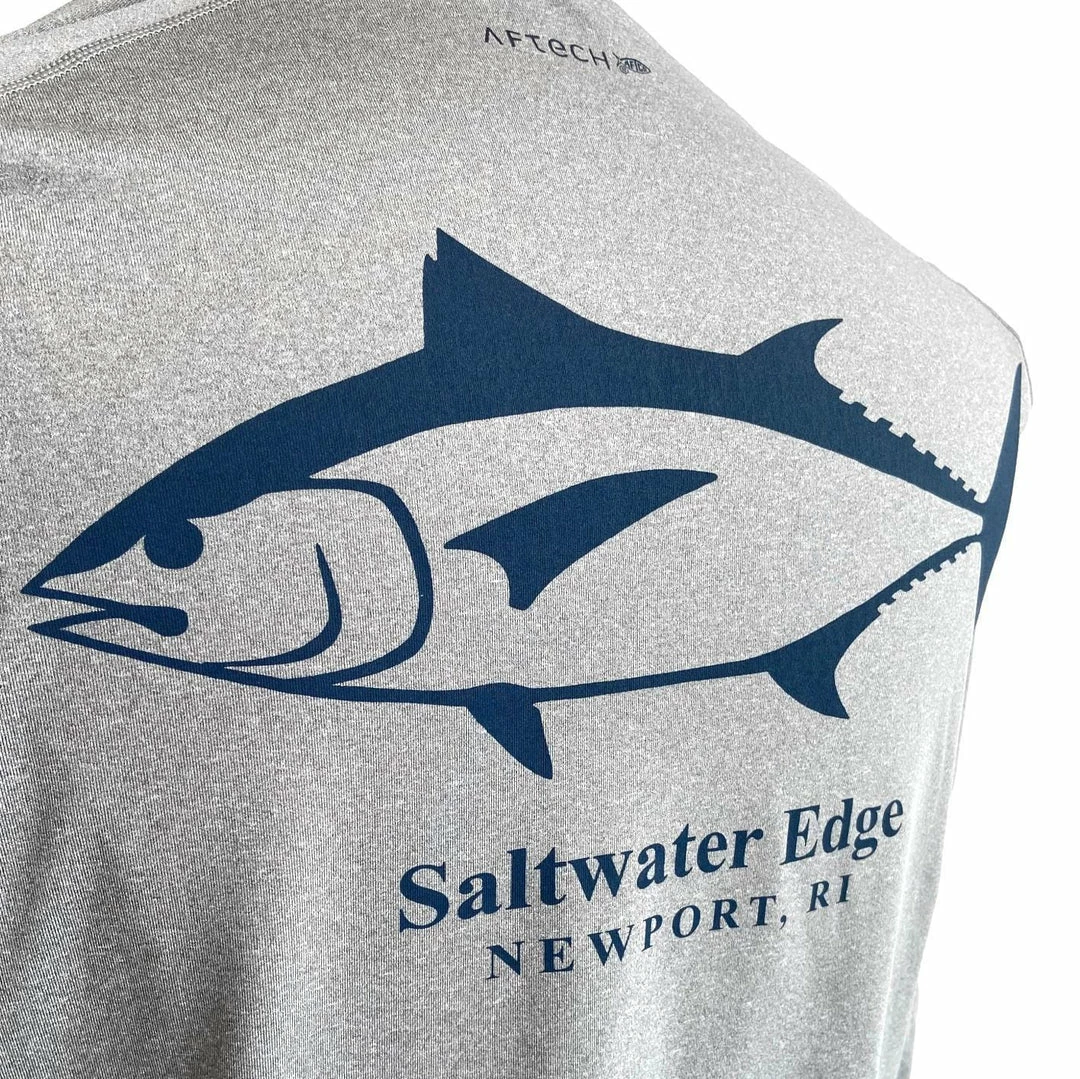 The Saltwater Edge SWE Bluefin Stencil Long Sleeve Performance Hoodie - By Aftco 5 The Saltwater Edge SWE Bluefin Stencil Long Sleeve Performance Hoodie - By Aftco