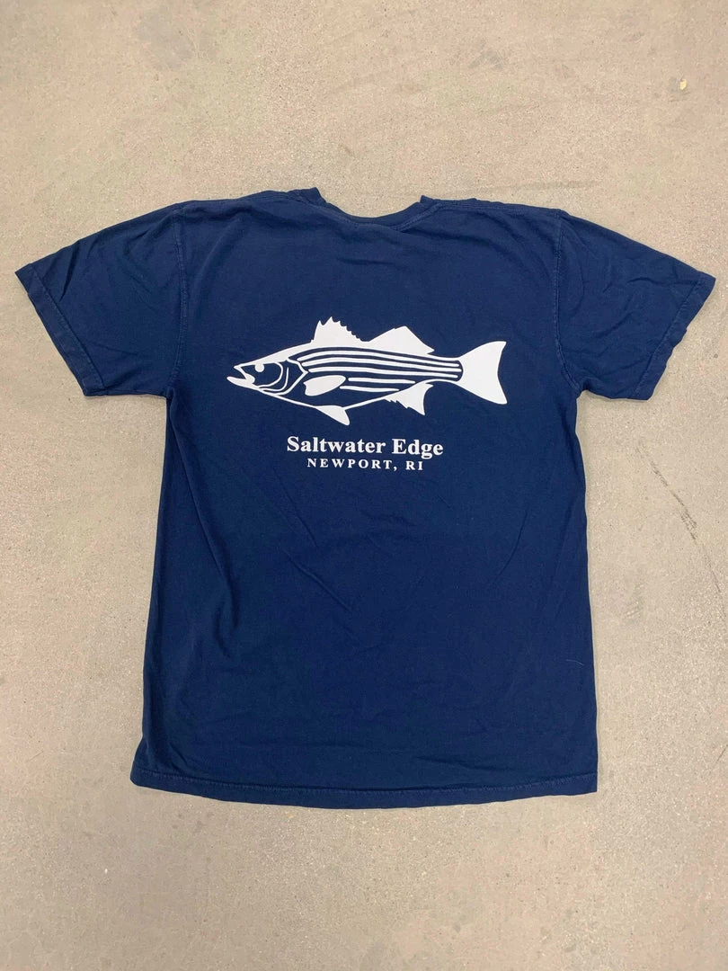 The Saltwater Edge SWE Striped Bass Short Sleeve Navy 4 The Saltwater Edge SWE Striped Bass Short Sleeve Navy